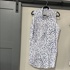 Tommy Bahama White and Blue Patterned Mini Dress